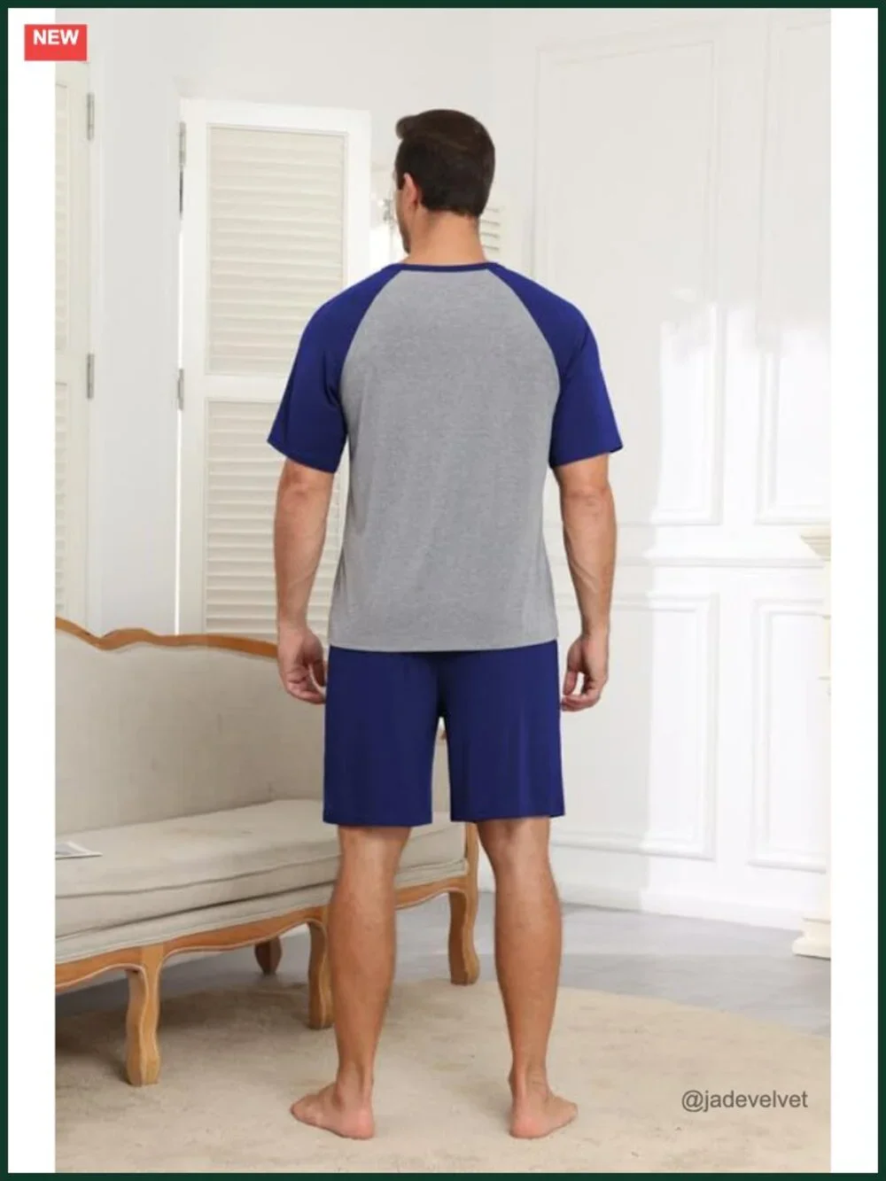 Bamboo Viscose Short Sleeve Pajama Set for Men - 2 Piece Sleepwear